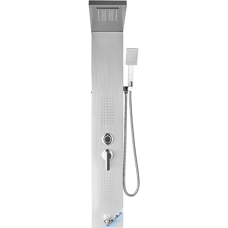 52.9'' Silver Stainless Steel Shower Panel with Handheld Shower Head