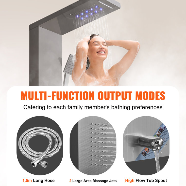 52.9'' Silver Stainless Steel Shower Panel with Handheld Shower Head