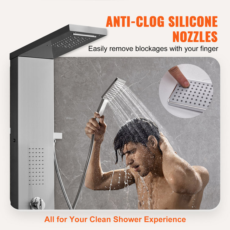 52.9'' Silver Stainless Steel Shower Panel with Handheld Shower Head
