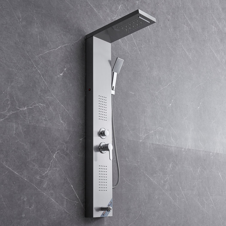 52.9'' Silver Stainless Steel Shower Panel with Handheld Shower Head