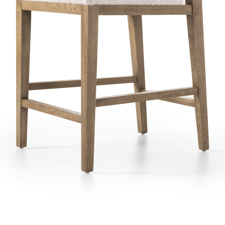 Natural Wood and White Acrylic Counter Stool