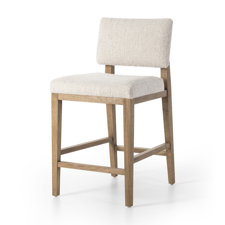 Natural Wood and White Acrylic Counter Stool