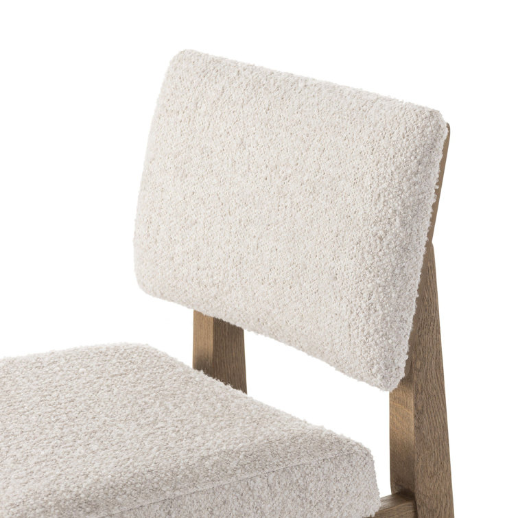 Natural Wood and White Acrylic Counter Stool