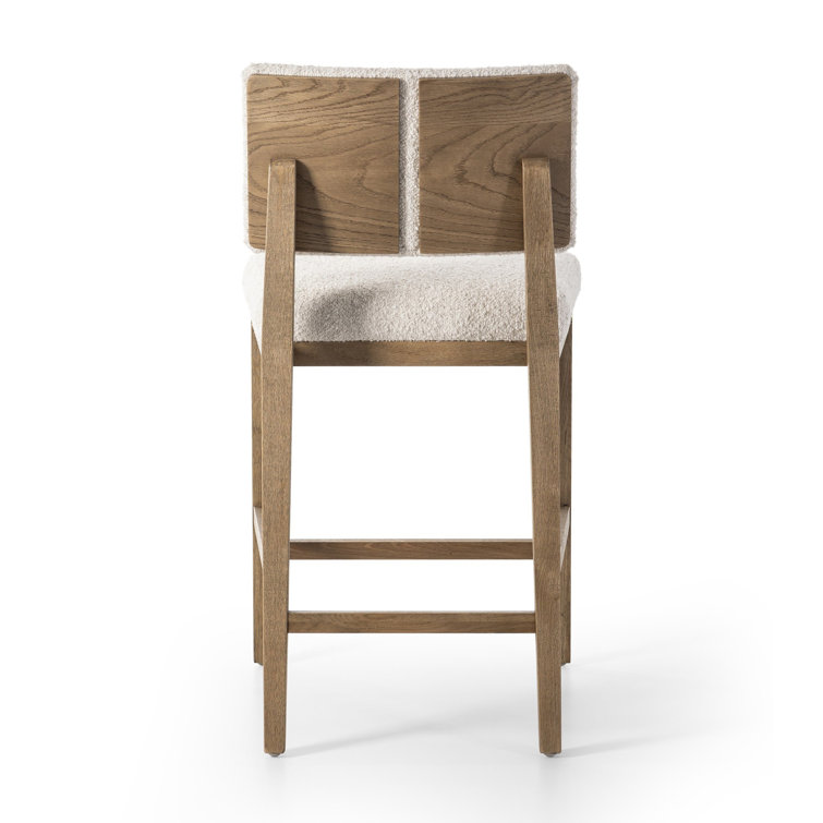 Natural Wood and White Acrylic Counter Stool