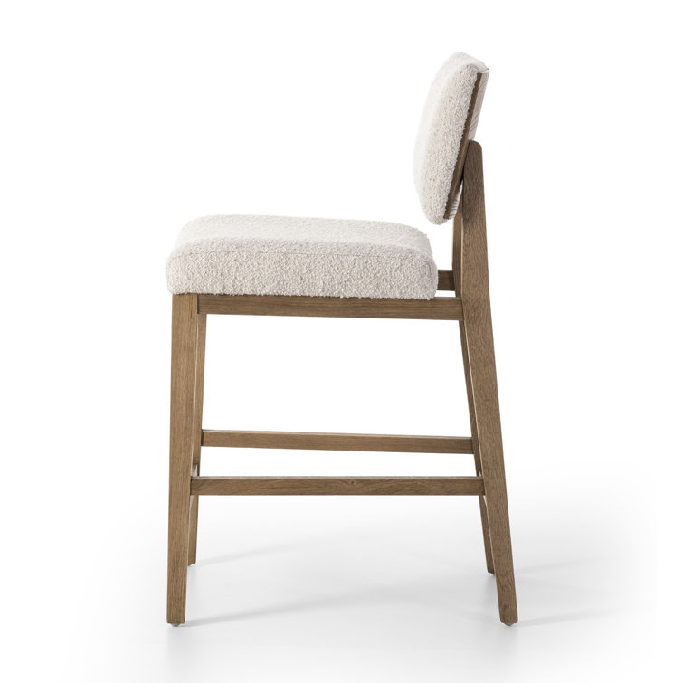 Natural Wood and White Acrylic Counter Stool
