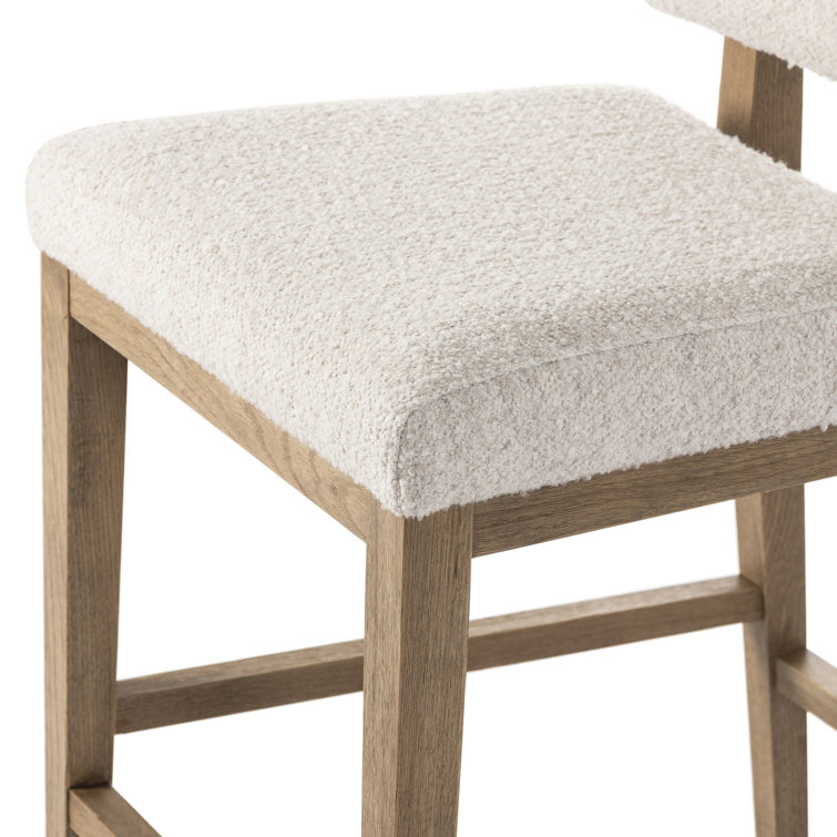 Natural Wood and White Acrylic Counter Stool