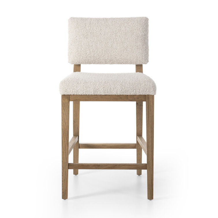 Natural Wood and White Acrylic Counter Stool