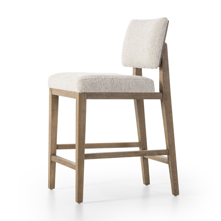 Natural Wood and White Acrylic Counter Stool