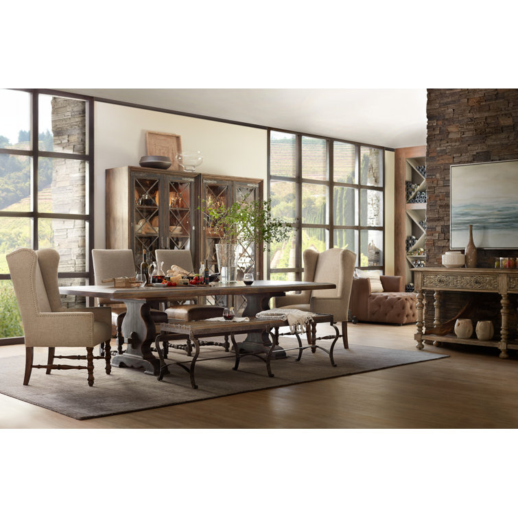 Hill Country Black and Brown Extendable Dining Table