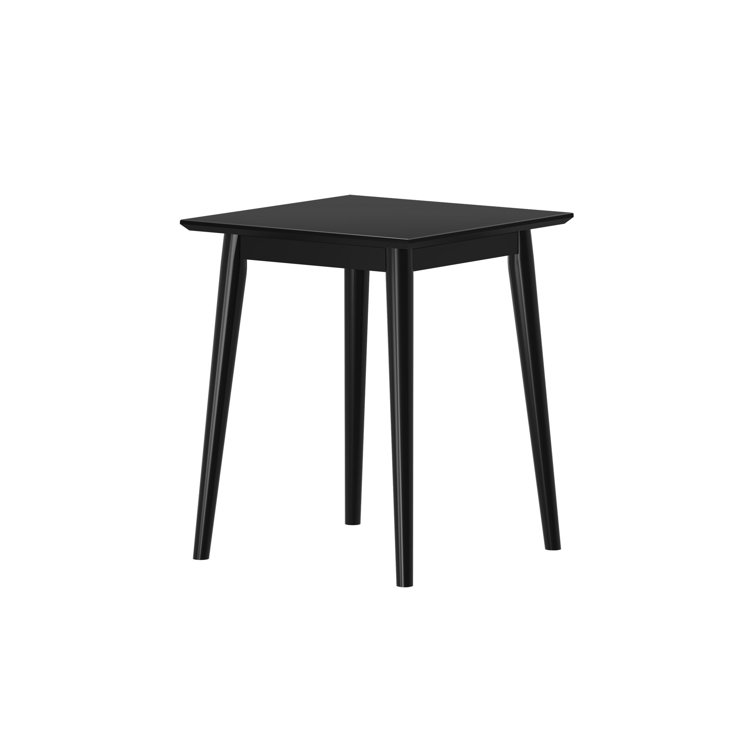 Black Pine Wood Mid Century Modern Square Side Table