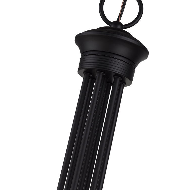 Black Steel 12-Light Large 2-Tier Candelabra Chandelier