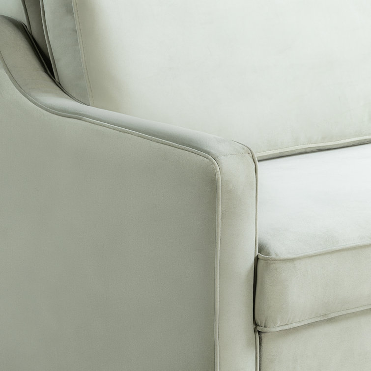 Sage Green Velvet Full Sleeper Loveseat with Wood Legs