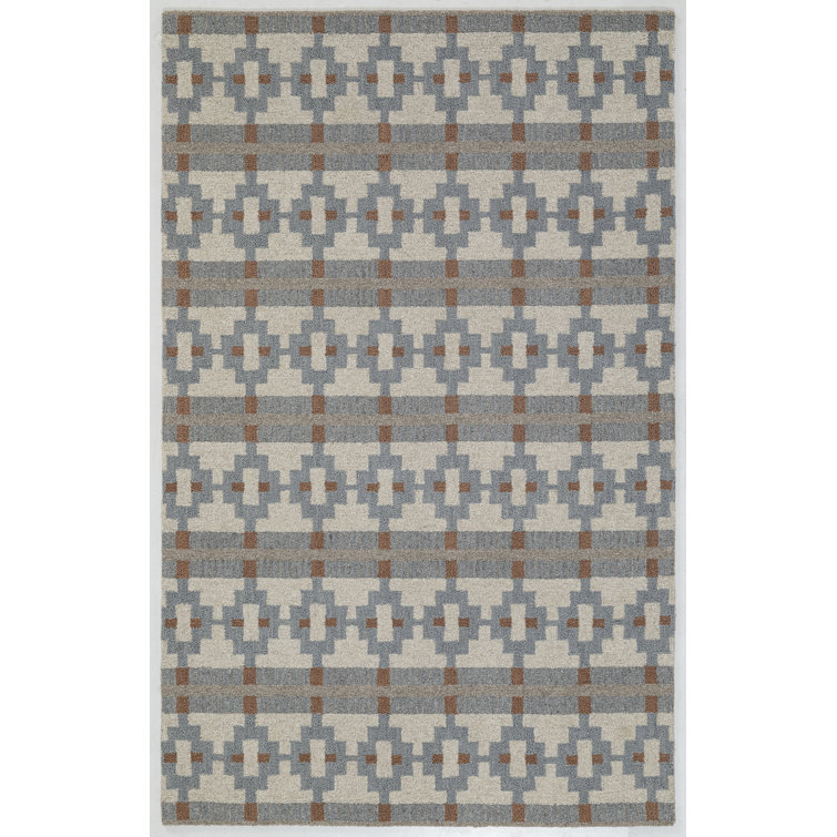 Gray and Brown Hand-Tufted Wool Runner Rug