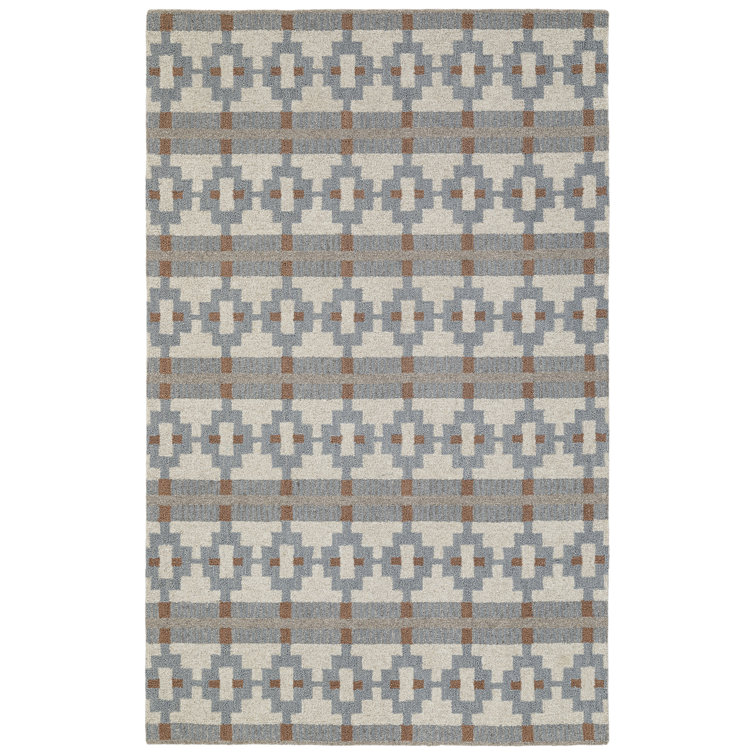 Gray and Brown Hand-Tufted Wool Rectangle Rug