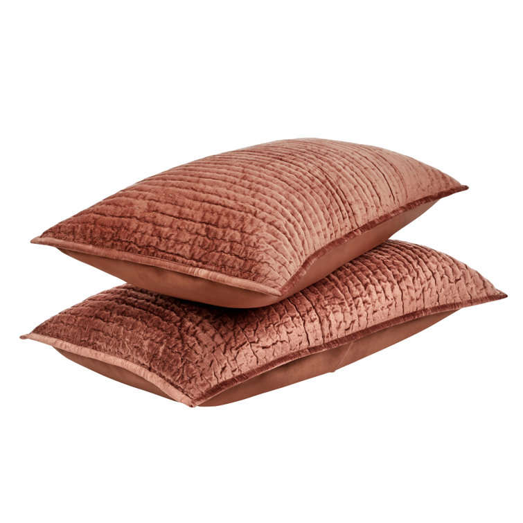 Terra Cotta Quilted Velvet King Sham
