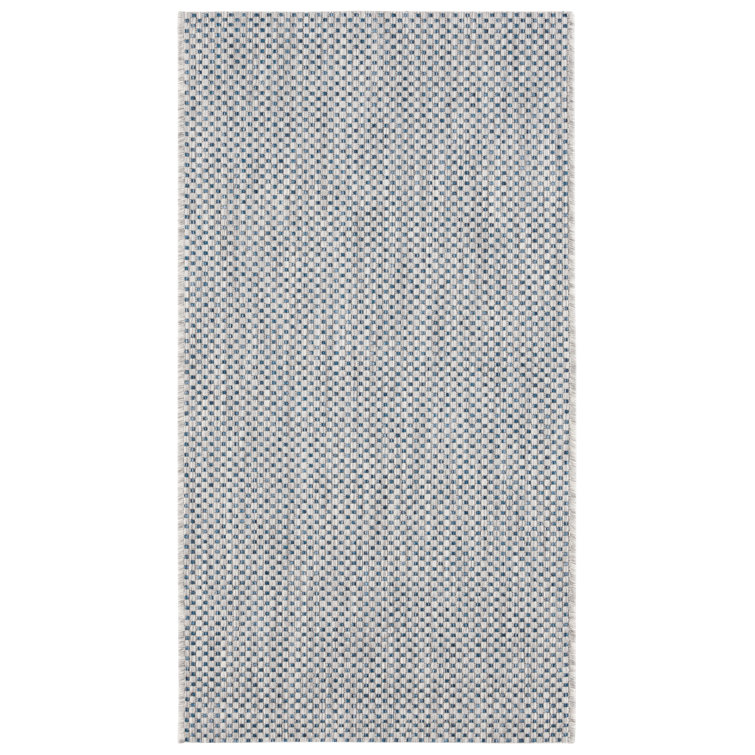 Reversible Easy-Care Synthetic Area Rug in Sleek Gray, 2'7" x 5'
