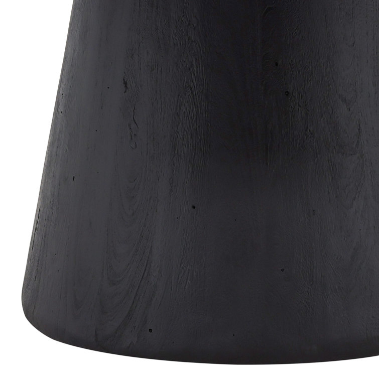 Black Acacia Wood Round Pedestal Dining Table