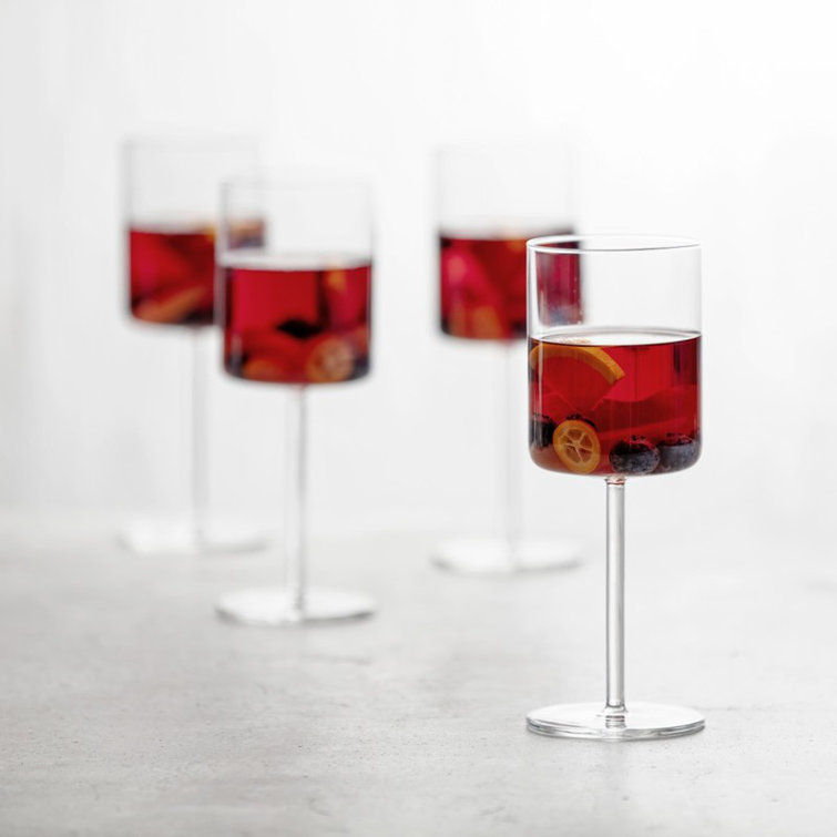 Modo 14.9 oz Clear Titanium Crystal Wine Glass Set