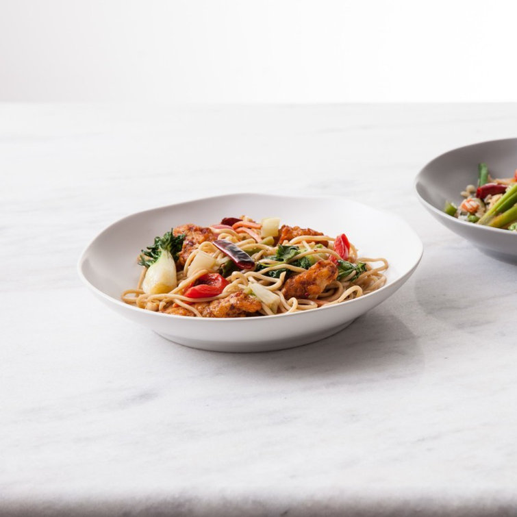 Linen Ceramic Coupe Pasta Bowl Set, 27 oz Capacity
