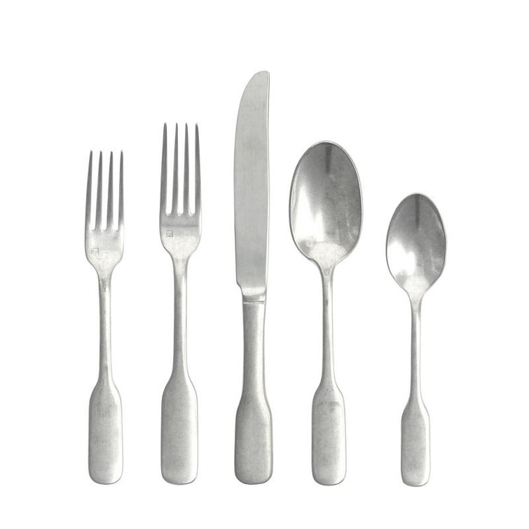 Fortessa Ashton 5 Piece 18/10 Stainless Steel Flatware Set, Service for 1