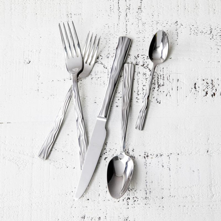 Fortessa Dorada 18/10 Stainless Steel 20 Piece Flatware Set, Service for 4, Silver