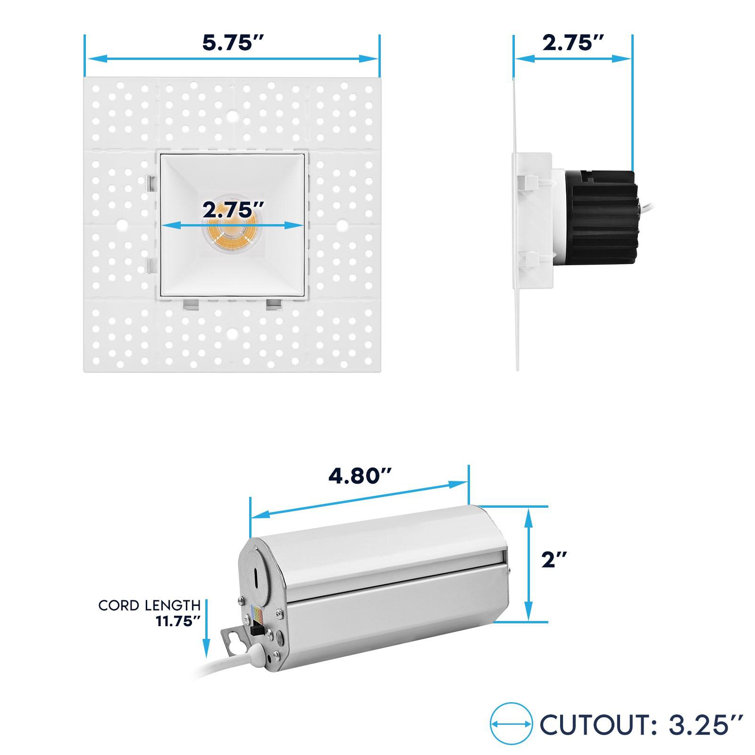 5.75'' White Aluminum Dimmable Recessed Lighting Kit with LED