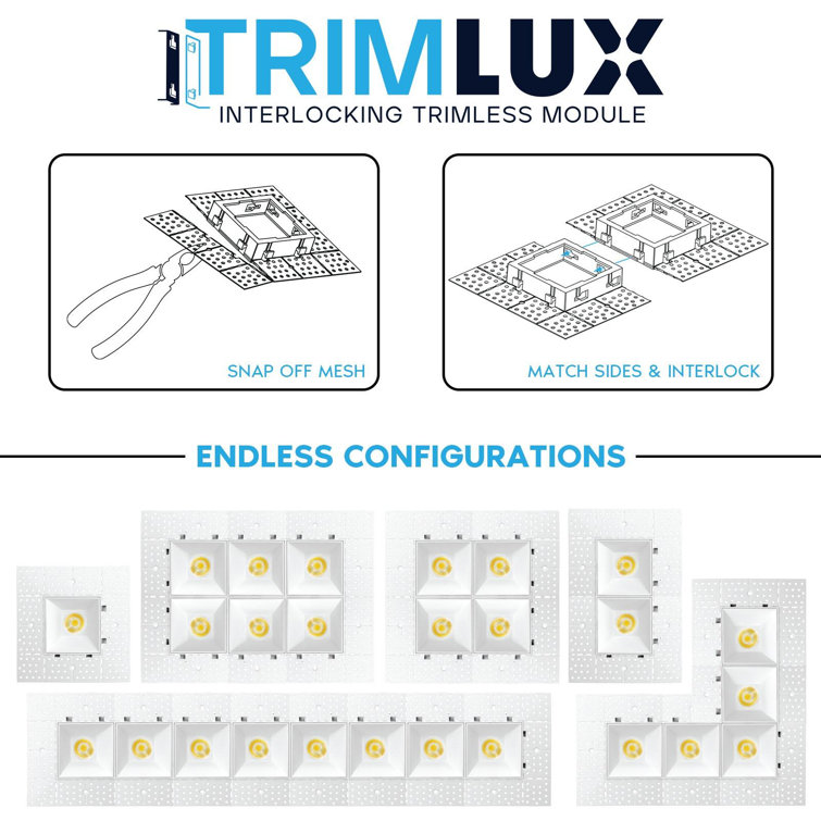 5.75'' White Aluminum Dimmable Recessed Lighting Kit with LED
