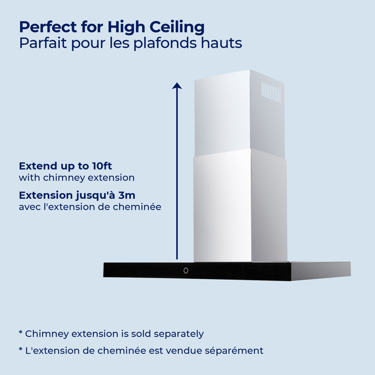 30" Stainless Steel Convertible Wall Mounted Range Hood