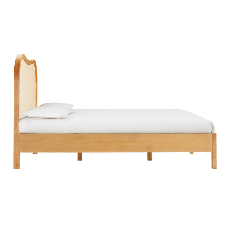 Tourmaline Natural Wood & Rattan Queen Bed Frame