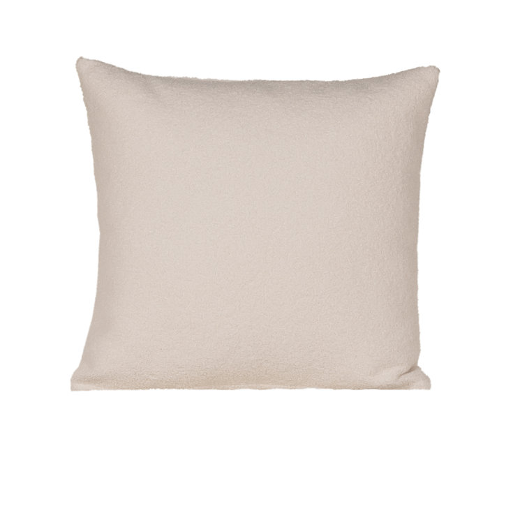 Cream Chenille Faux Leather 20x20 Throw Pillow Cover