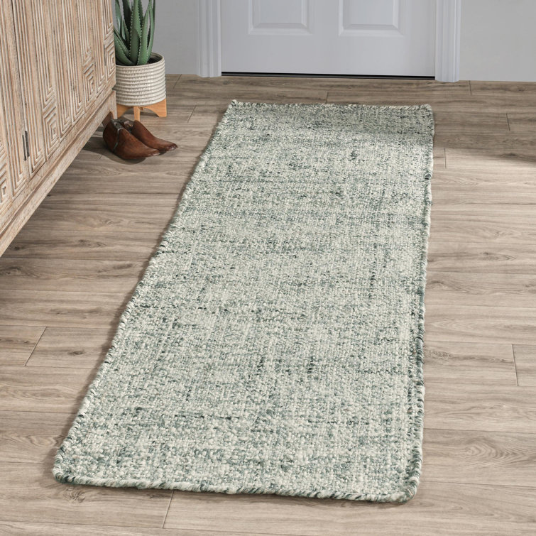 Handwoven Gray Wool Indoor/Outdoor Runner Rug