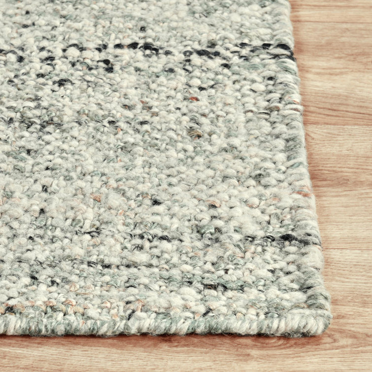 Handwoven Sage Wool Indoor/Outdoor Runner Rug