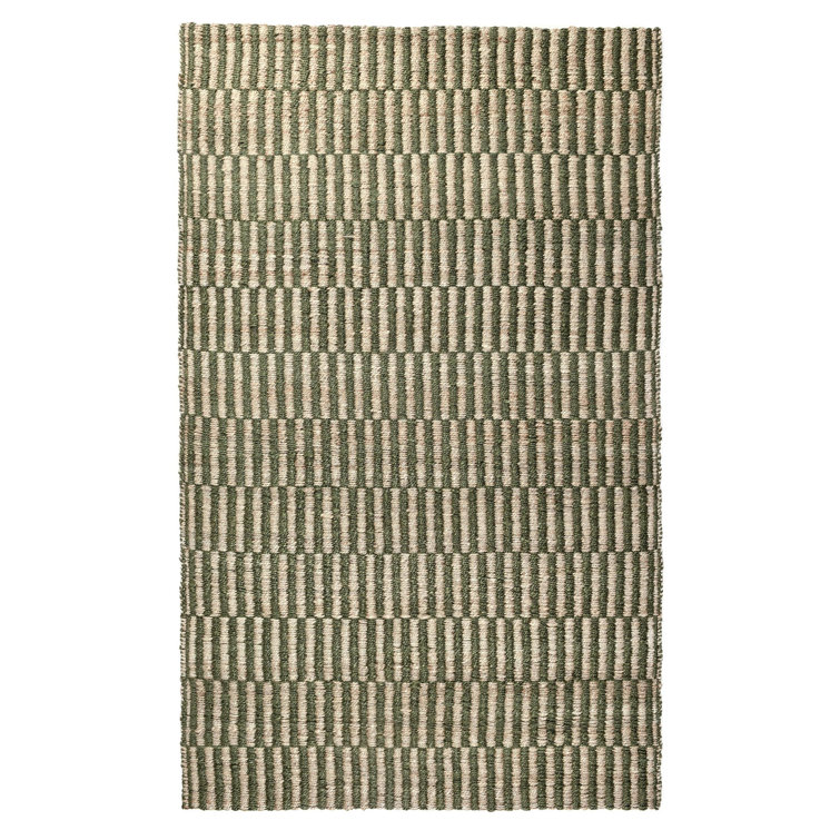 Handmade Green and Natural Jute Rectangular 8' x 10' Rug