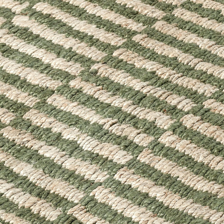 Handmade Green and Natural Jute Rectangular 8' x 10' Rug