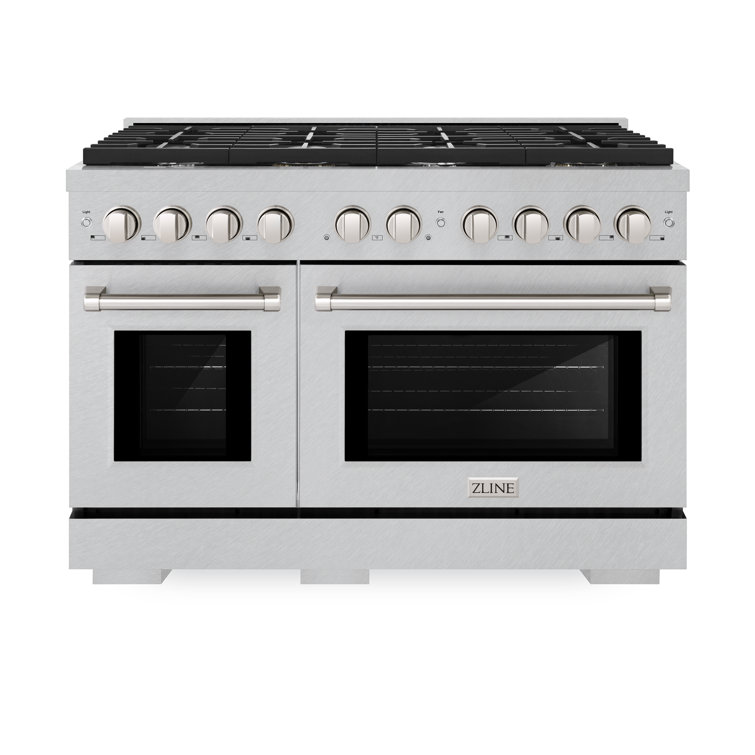 ZLINE 48" Stainless Steel Double Oven Gas Range with Griddle