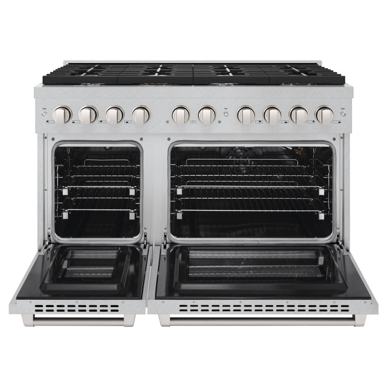 ZLINE 48" Stainless Steel Double Oven Gas Range with Griddle