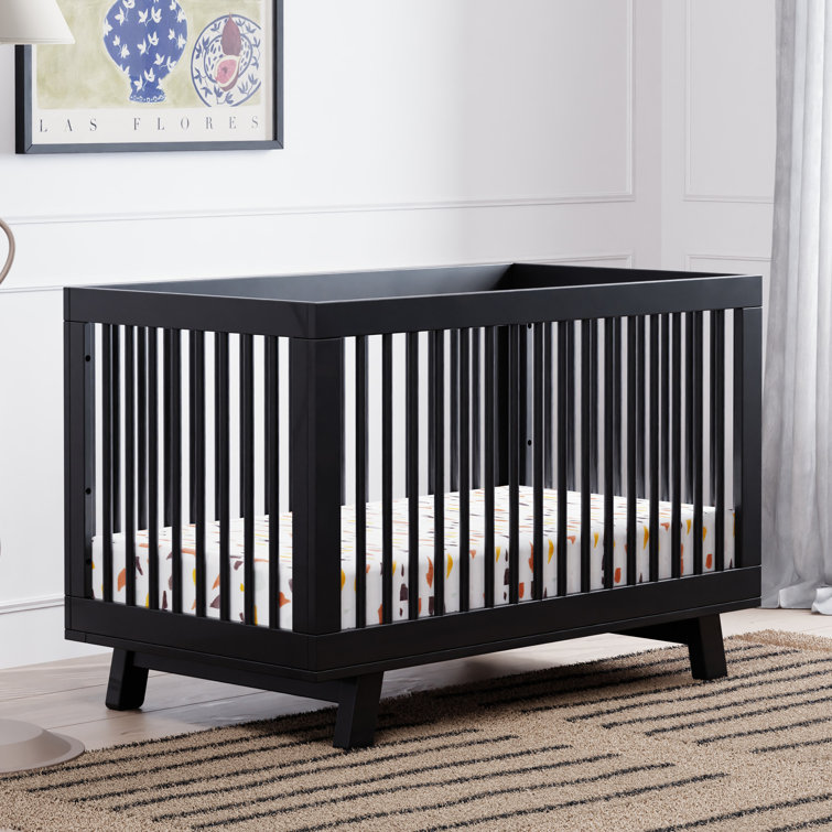 Hudson Black 3-in-1 Convertible Crib with Toddler Rail