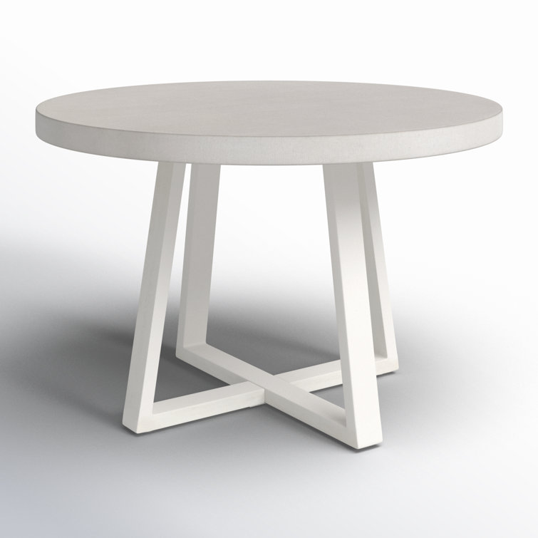 Cyrus 47'' Beige and White Round Outdoor Dining Table
