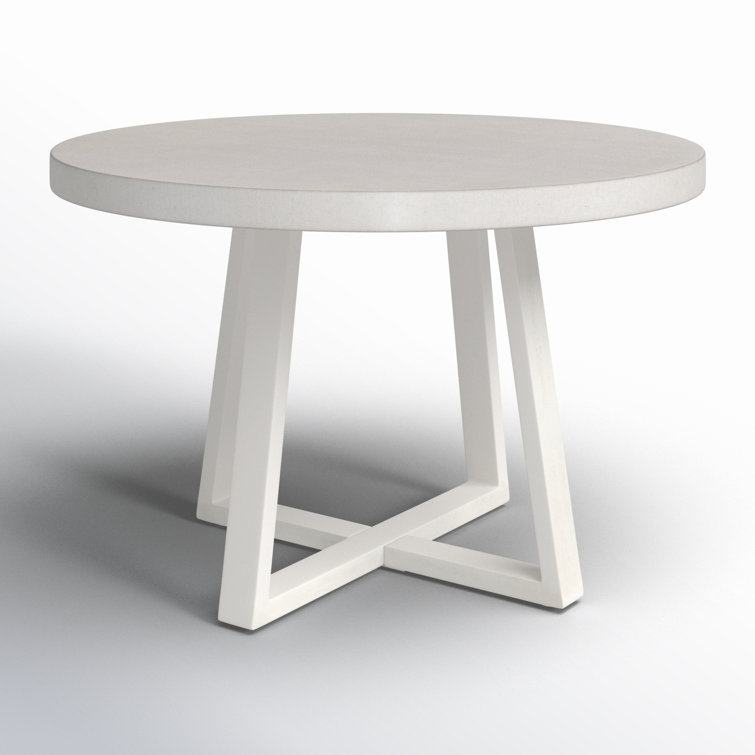 Cyrus 47'' Beige and White Round Outdoor Dining Table