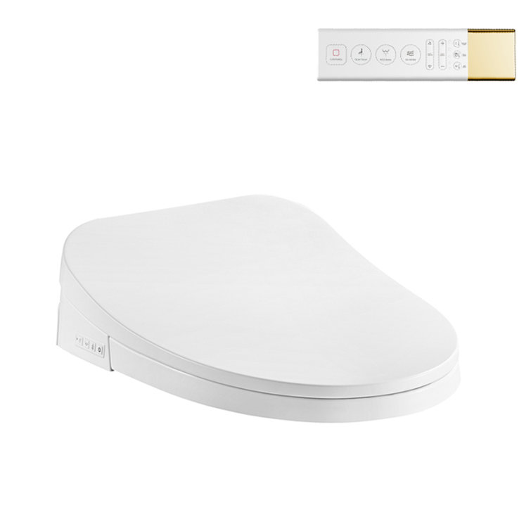 White Polypropylene Electric Smart Bidet Toilet Seat with Heated Seat and Remote