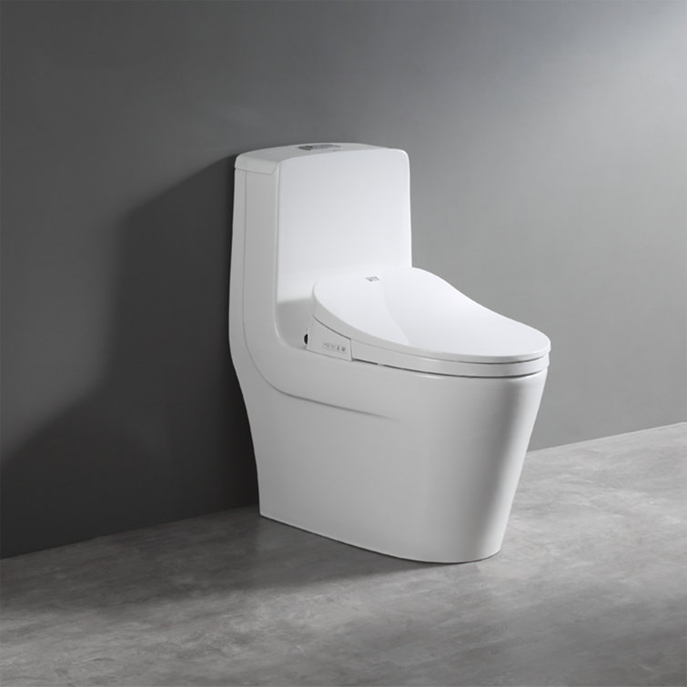 White Polypropylene Electric Smart Bidet Toilet Seat with Heated Seat and Remote