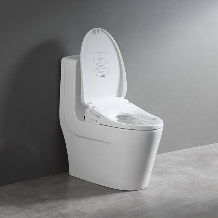 White Polypropylene Electric Smart Bidet Toilet Seat with Heated Seat and Remote