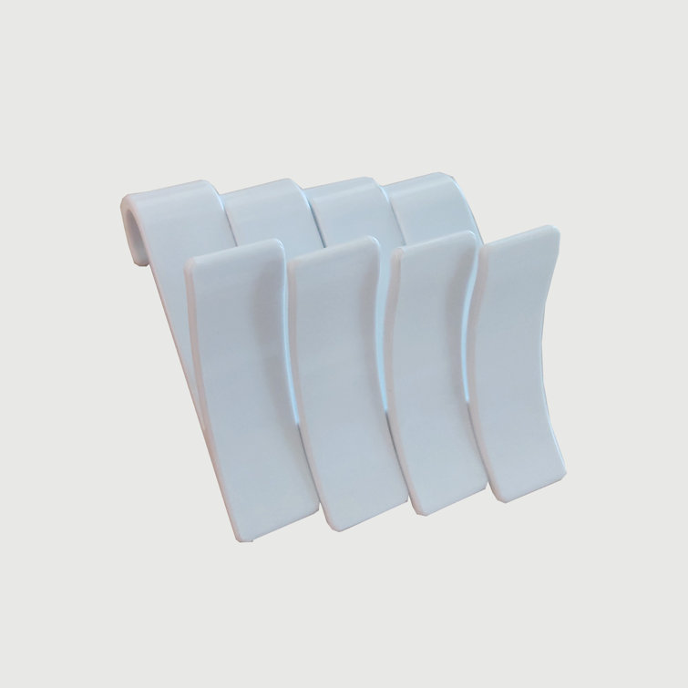White Plastic Portable Over the Door Towel Hook Set