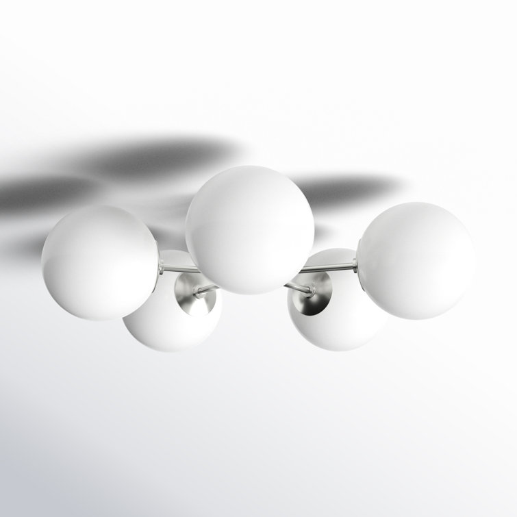 Luna Frosted Glass and Polished Nickel Globe Light