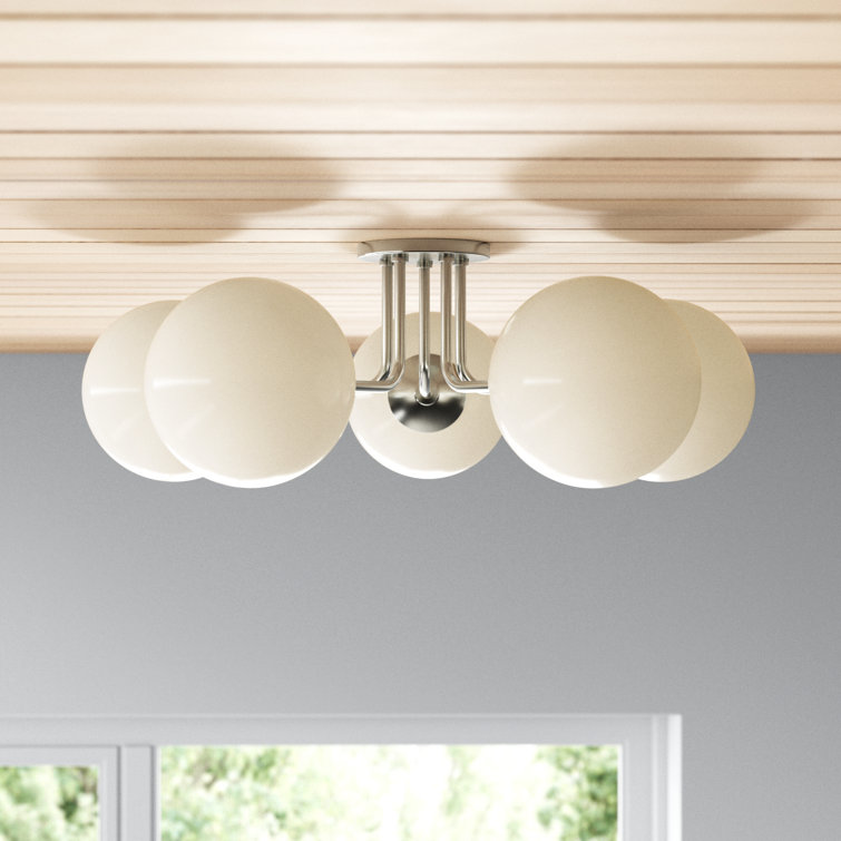 Luna Frosted Glass and Polished Nickel Globe Light
