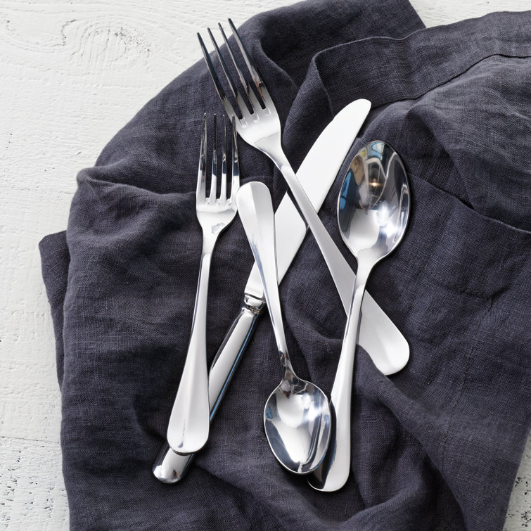 Fortessa Bastille 18/10 Stainless Steel 20 Piece Flatware Set, Service for 4, Silver