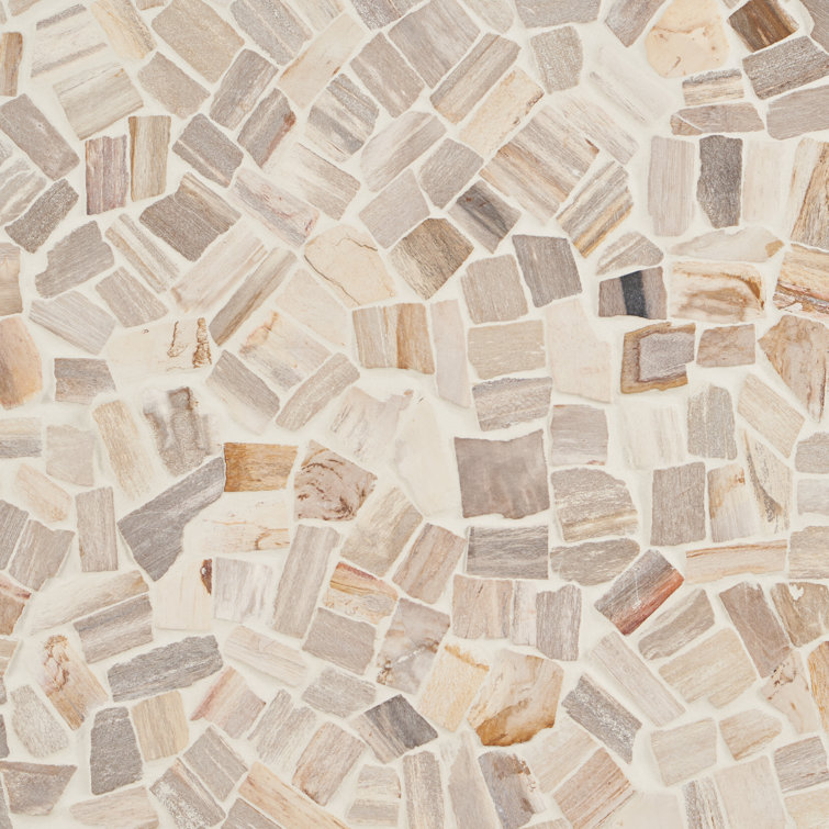 Petra Tumbled Brown Marble Mosaic Tile 12" x 12"