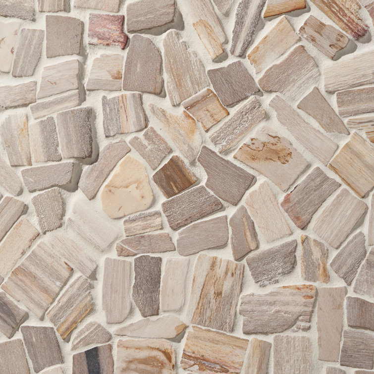 Petra Tumbled Brown Marble Mosaic Tile 12" x 12"