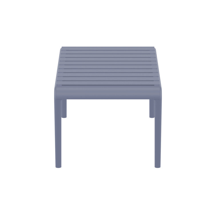 Paris 35'' Gray Plastic Rectangular Outdoor Coffee Table