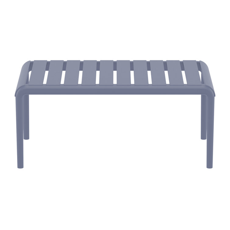 Paris 35'' Gray Plastic Rectangular Outdoor Coffee Table